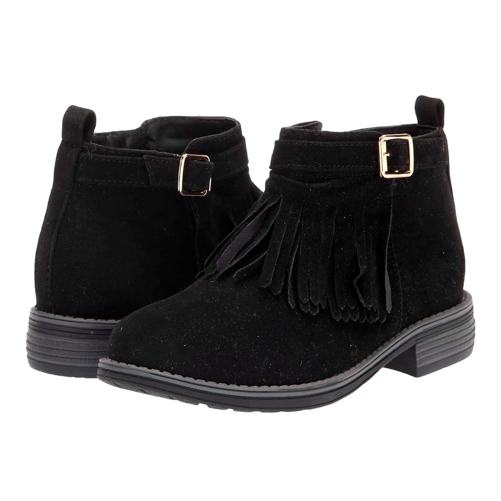Black Fringe Ankle Boots
